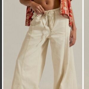 NWT Free People We The Free Veritas Wide-Leg Jeans in Liberty (Cream)